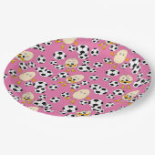 Fußball-Äghead-Muster Pappteller (Schrägansicht)