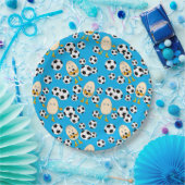 Fußball-Äghead-Muster Pappteller (Party)