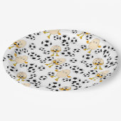 Fußball-Äghead-Muster Pappteller (Schrägansicht)