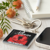 Fußball Albanienflagge, Europäischer Fußball Schlüsselanhänger (Vorderseite rechts)