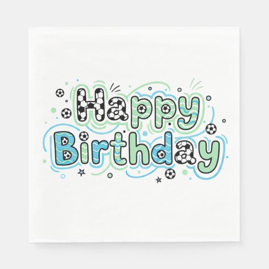 Fußball Alles Gute zum Geburtstag Servietten - Jun (Vorderseite)