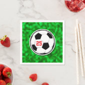 Fußball Alter Pixelig Grünes Gras Kinder Serviette (Beispiel)