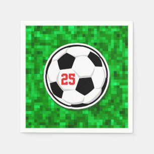 Fußball Alter Pixelig Grünes Gras Kinder Serviette