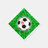 Fußball Alter Pixelig Grünes Gras Kinder Serviette (Ecke)