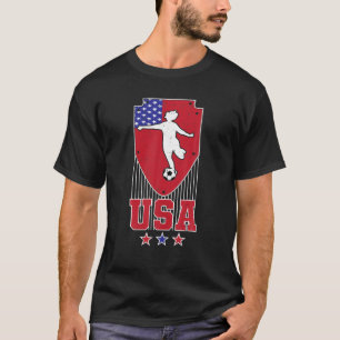 Fußball American Flag 4th July Kinder Jungs Mädche T-Shirt