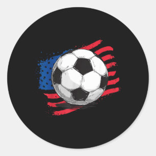 Fußball Amerikanische Flagge 4. Juli Unabhängigkei Runder Aufkleber