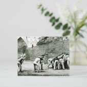 Fußball an der Mauer in Eton Postkarte (Stehend Vorderseite)