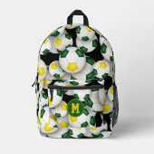 Fußball-Athleten monogramm grüne Goldklub-Farben Bedruckter Rucksack (Vorderseite)