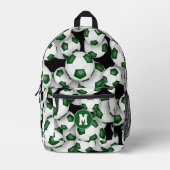 Fußball-Athleten monogramm grüne weiße Mannschafts Bedruckter Rucksack (Vorderseite)