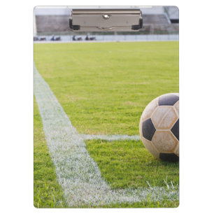 Fußball auf Feld-Linie Klemmbrett