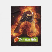 Fußball auf Feuer Fleecedecke (Vorderseite)