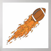 Fußball auf Feuer Poster (Vorne)