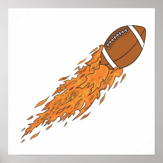 Fußball auf Feuer Poster (Vorne)