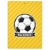 Fußball auf gelben Streifen Klemmbrett (Rückseite)
