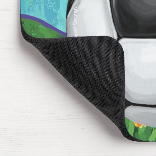 Fußball auf Gras Mousepad (Ecke)