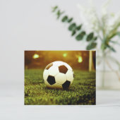 Fußball auf Gras Postkarte (Stehend Vorderseite)