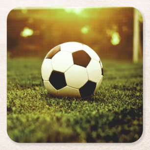 Fußball auf Gras Rechteckiger Pappuntersetzer