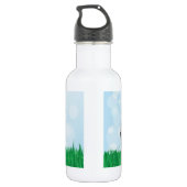 Fußball auf Gras Trinkflasche (Rückseite)