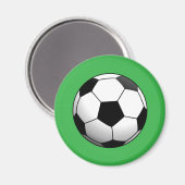 Fußball auf Grün Magnet (Vorderseite/Rückseite)
