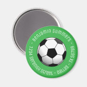 Fußball auf Grün mit individuellem Text Magnet (Vorderseite/Rückseite)