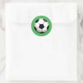 Fußball auf Grün Runder Aufkleber (Tasche)