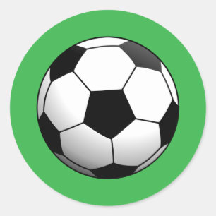 Fußball auf Grün Runder Aufkleber