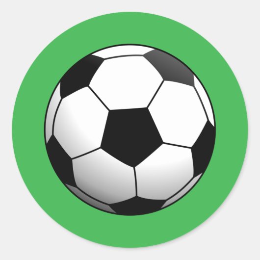 Fußball auf Grün Runder Aufkleber (Vorderseite)