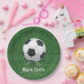 Fußball auf grünem Gras Pappteller (Party)