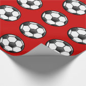 Fußball auf Rot Geschenkpapier (Ecke)