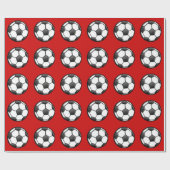 Fußball auf Rot Geschenkpapier (Flach)