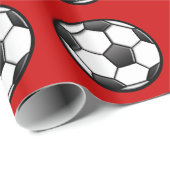 Fußball auf Rot Geschenkpapier (Rolleneckpunkt)