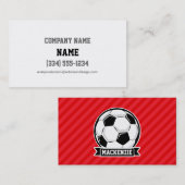 Fußball auf roten Diagonalstreifen Visitenkarte (Vorne/Hinten)