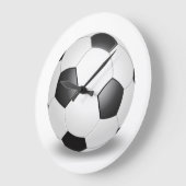 Fußball auf Weiß Große Wanduhr (Winkel)