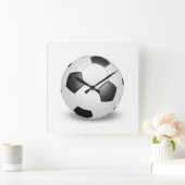 Fußball auf Weiß Quadratische Wanduhr (Zuhause)