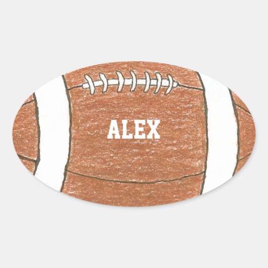 Fußball-Aufkleber mit Namen Ovaler Aufkleber (Vorderseite)