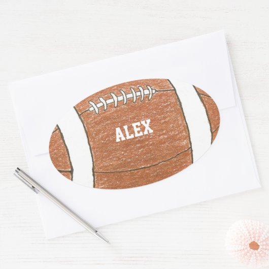 Fußball-Aufkleber mit Namen Ovaler Aufkleber (Umschlag)