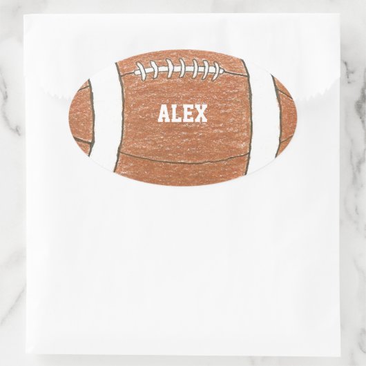 Fußball-Aufkleber mit Namen Ovaler Aufkleber (Tasche)