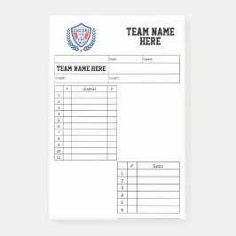 Fußball-Aufstellungskarten Post-it Klebezettel