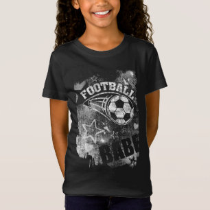Fußball Babe, Black Grunge Football T-Shirt