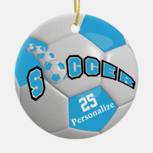 Fußball - Baby Blue Personalisieren Keramik Ornament