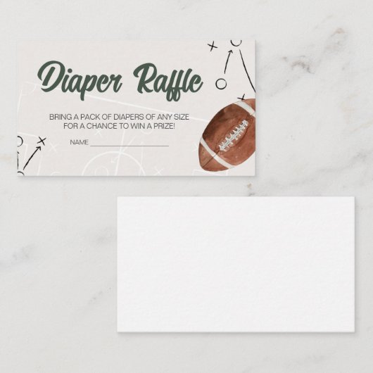 Fußball-Baby-Duschdusche Windeln Raffle Begleitkarte (Vorne/Hinten)