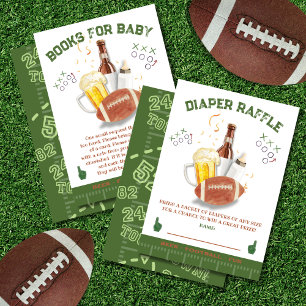 Fußball-Baby-Duschdusche Windeln Raffle Einladung