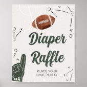 Fußball-Baby-Duschdusche Windeln Raffle Poster (Vorne)