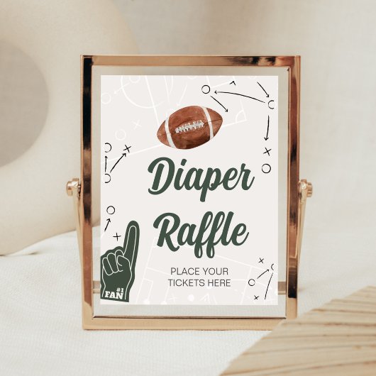 Fußball-Baby-Duschdusche Windeln Raffle Poster