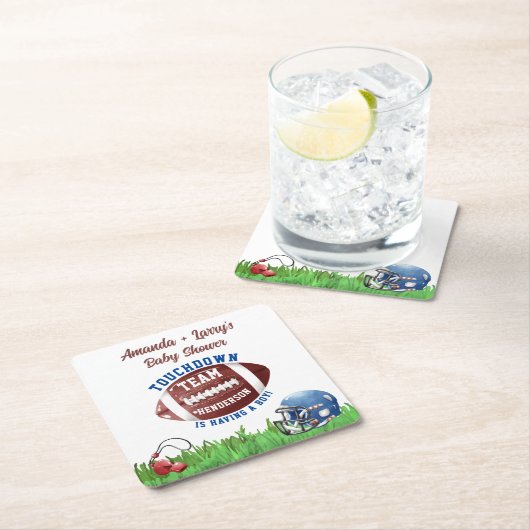 Fußball-Baby-Dusche Rechteckiger Pappuntersetzer (Vor Ort)