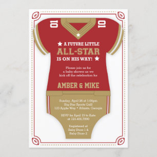 Fußball-Baby-Dusche, Toilette, Handtuch, Gold Einladung