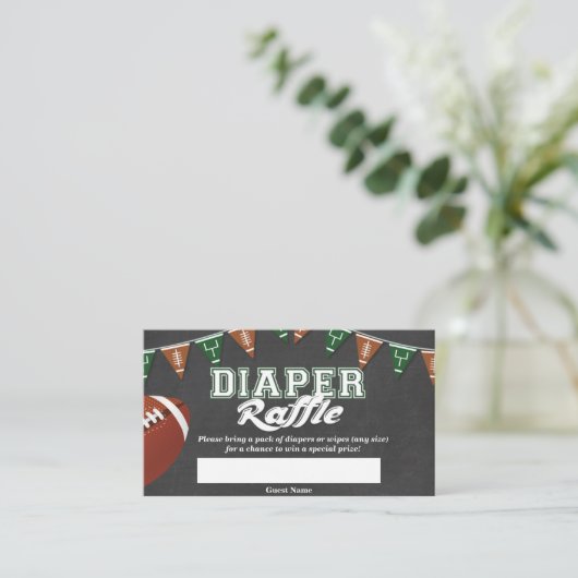 Fußball Baby Dusche Windeln Raffle Tickets Begleitkarte (Stehend Vorderseite)