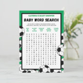 Fußball-Baby-Duschgel, Fußball - bestellbarer Name Einladung (Stehend Vorderseite)