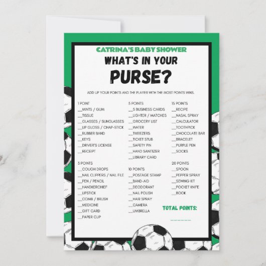 Fußball-Baby-Duschgel, Fußball - bestellbarer Name Einladung (Vorderseite)