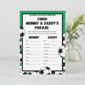 Fußball-Baby-Duschgel, Fußball - bestellbarer Name Einladung (Stehend Vorderseite)